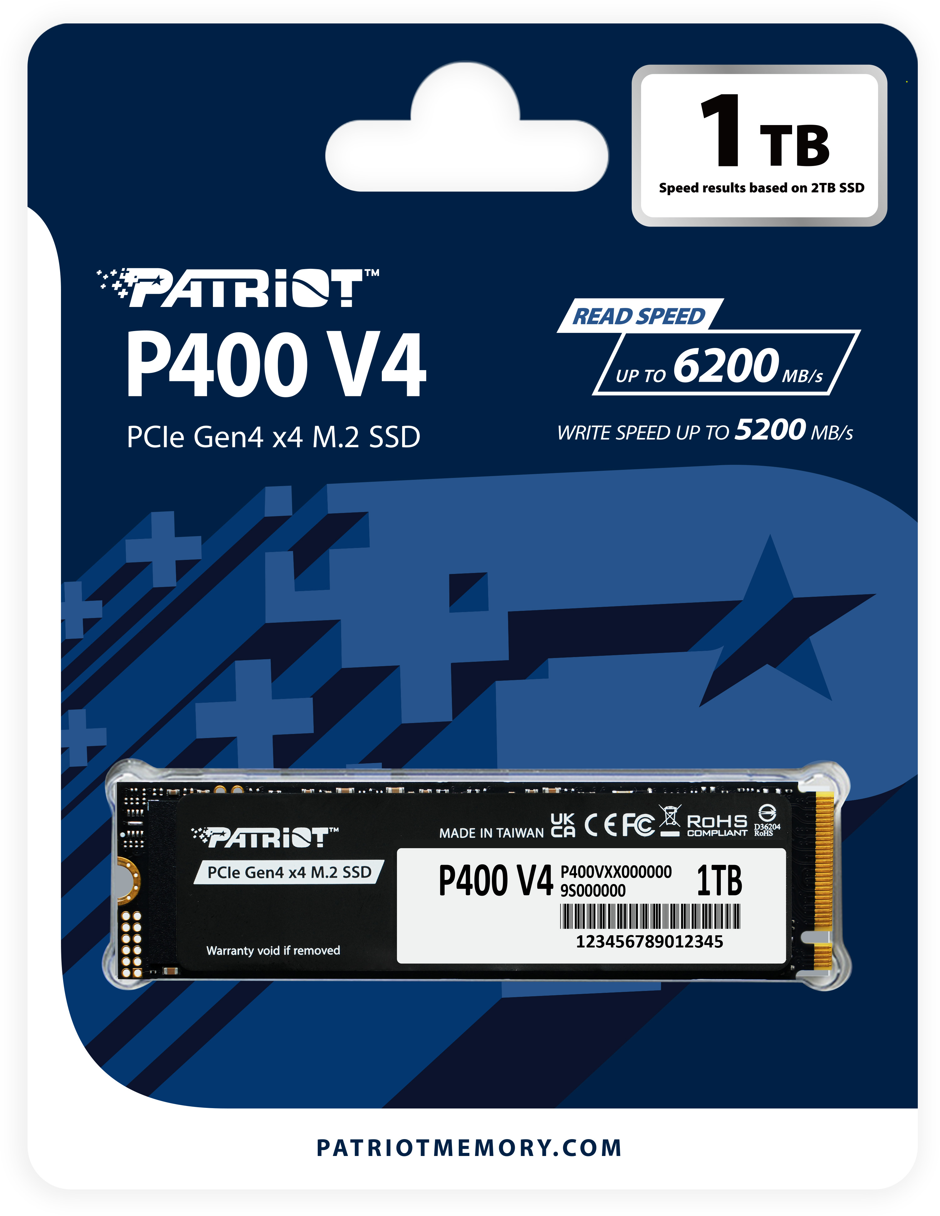 SSD накопитель Patriot Viper M.2 2280 1TB P400 (P400VP1TBM28H) фото 
