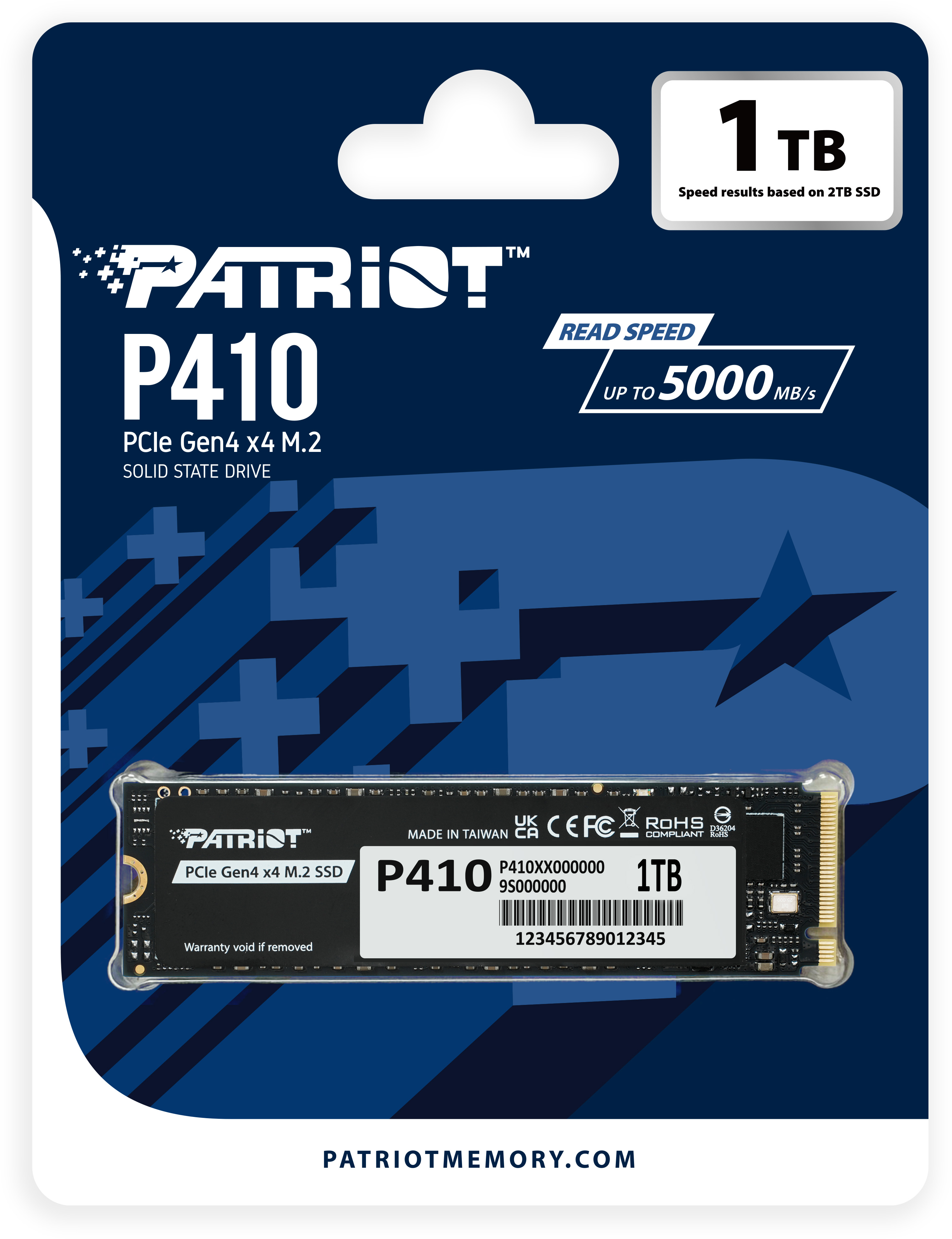 SSD накопитель Patriot M.2 2280 1TB (P410P1TBM28H) фото 