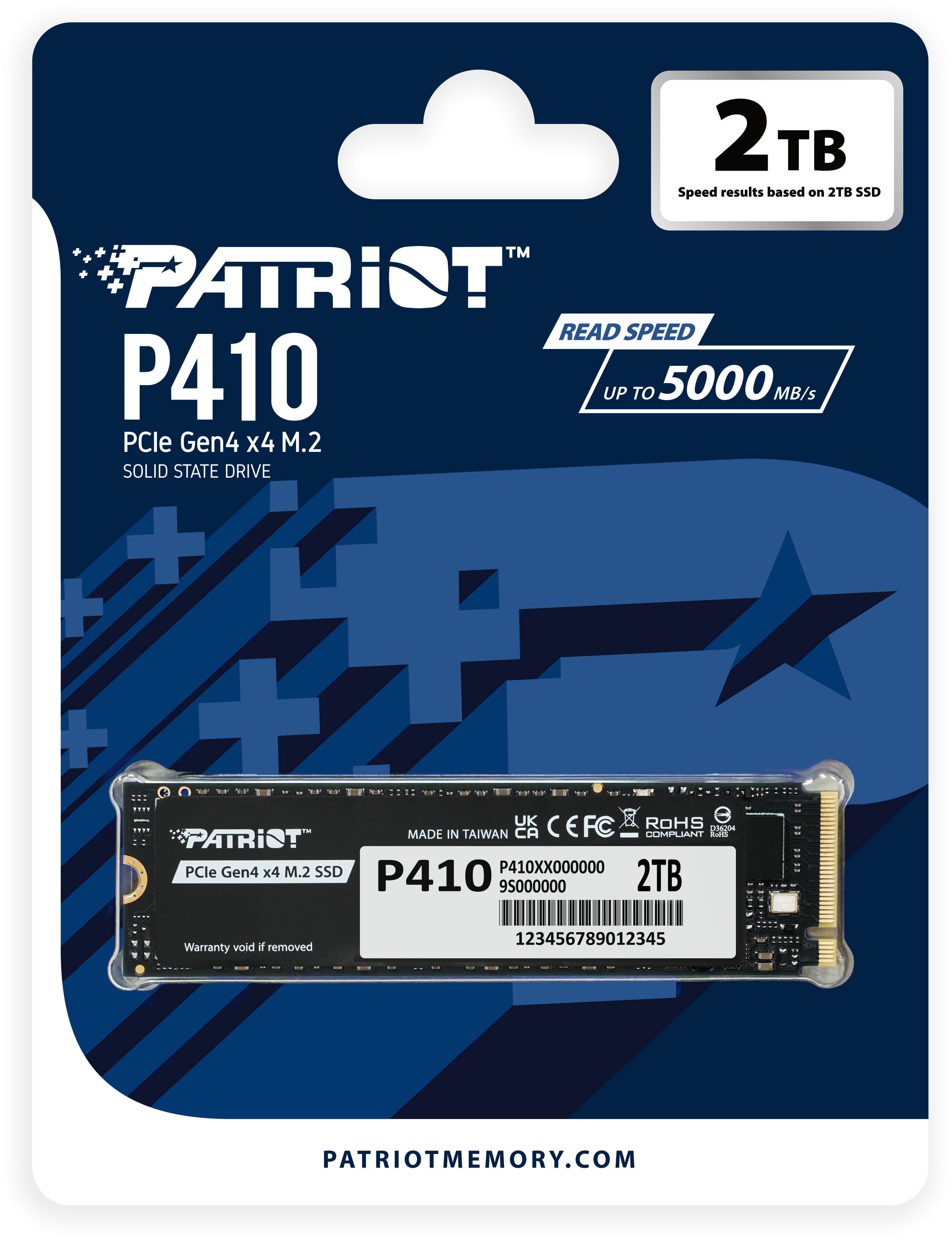 SSD накопитель Patriot M.2 2280 2TB (P410P2TBM28H) фото 