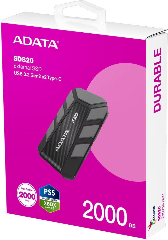 SSD накопитель ADATA USB 3.2 2TB SD820 (SD820-2000G-CGY) фото 