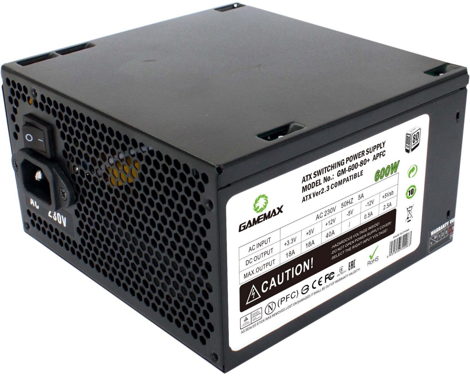 Блок живлення GAMEMAX GM-600 80+ APFC Black (GM-600 80+ APFC Black) фото