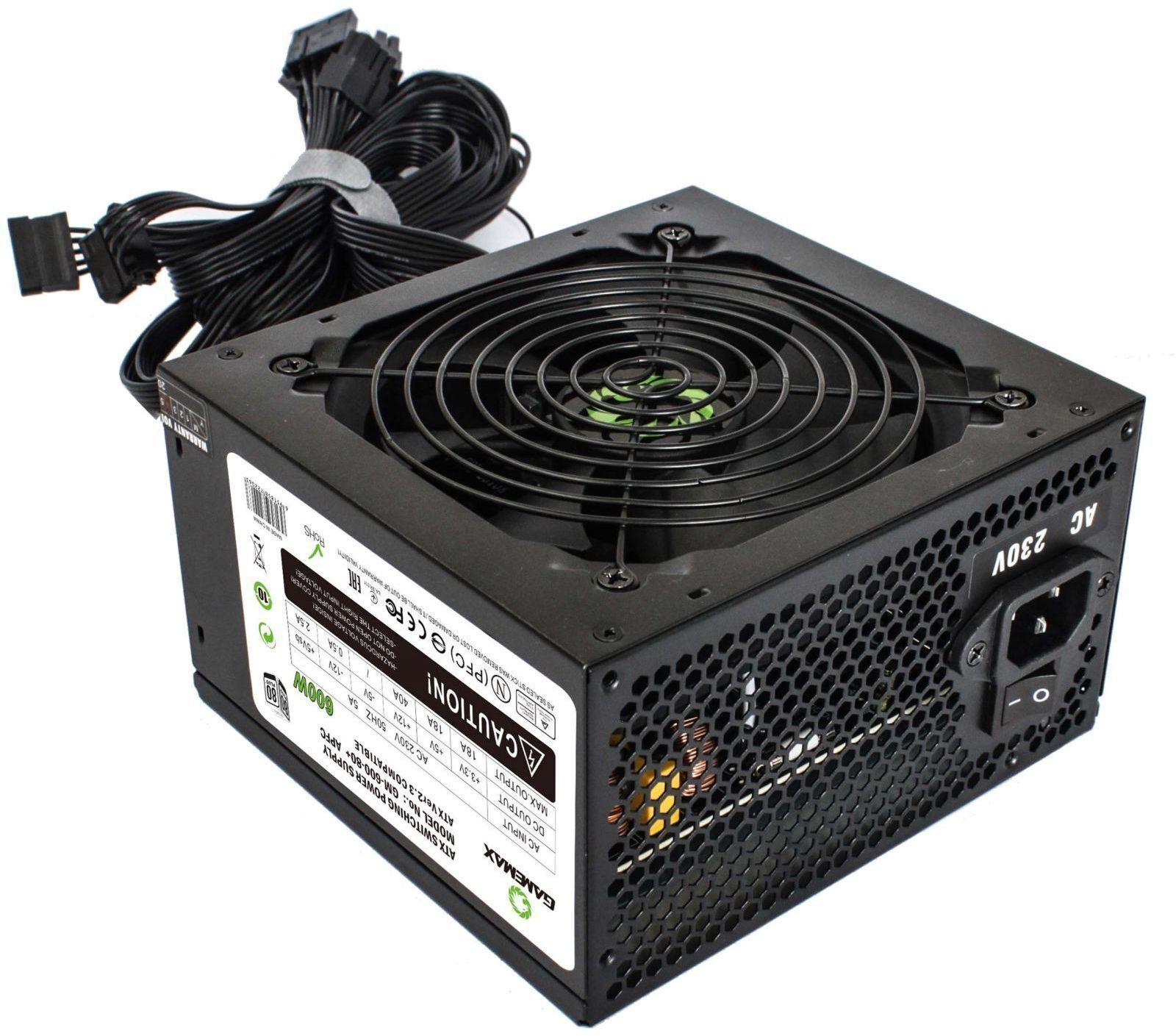 Блок живлення GAMEMAX GM-600 80+ APFC Black (GM-600 80+ APFC Black) фото