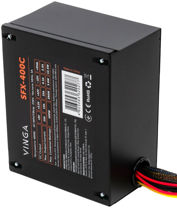 Блок живлення Vinga 400W ОЕМ (SFX-400С) фото4