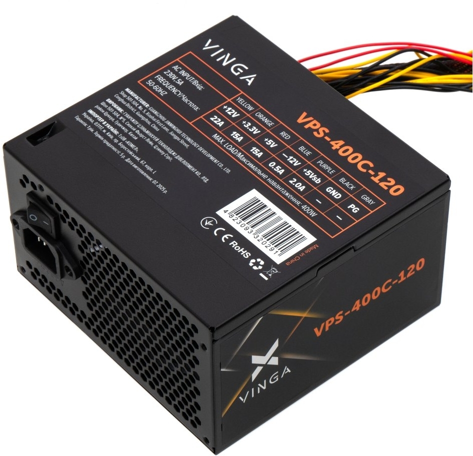 Блок живлення Vinga 400W ОЕМ (VPS-400С-120) фото4