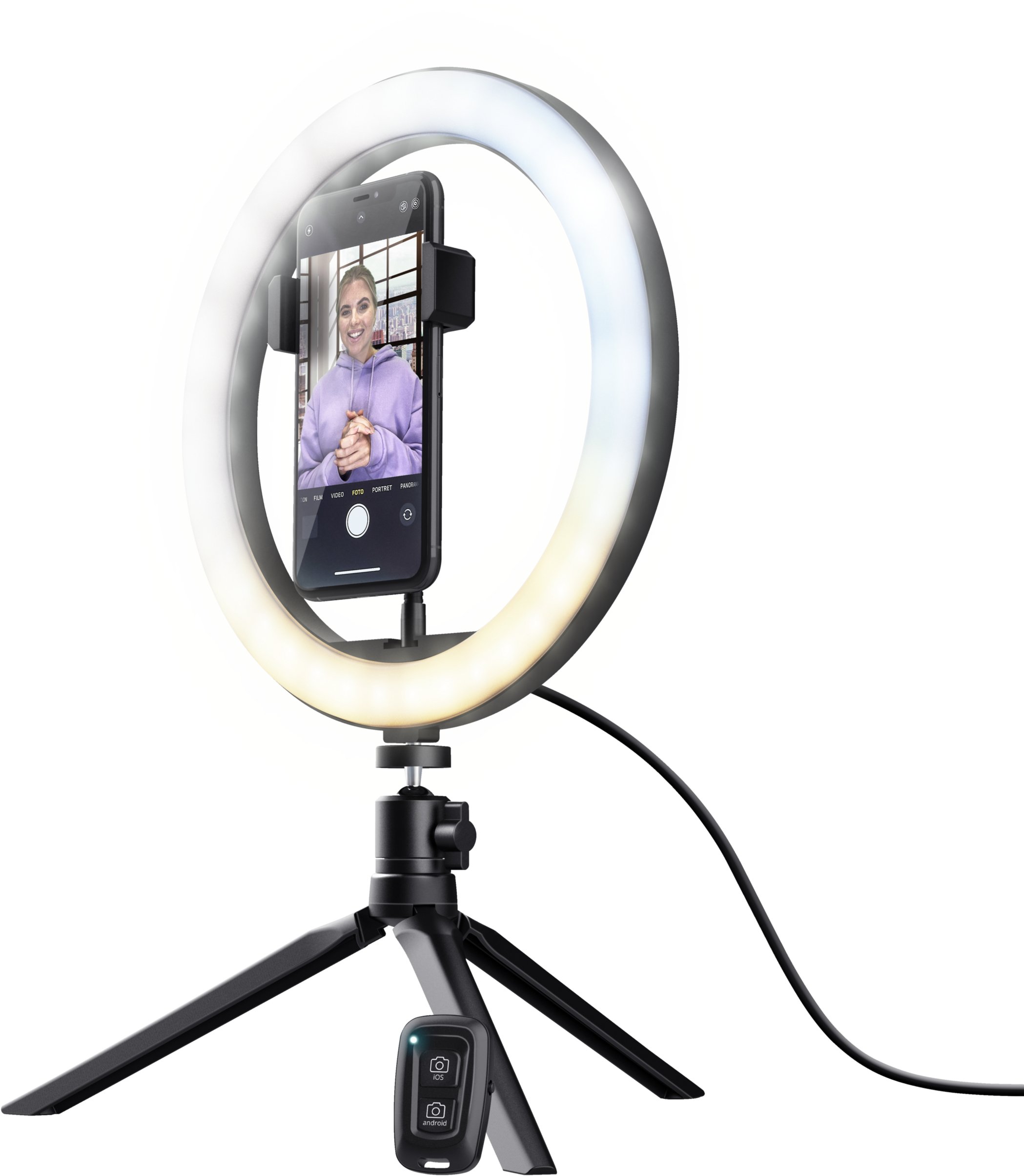 Комплект для стриминга Trust Maku+ 2-in-1 Streaming Kit, зеленый фон и кольцевая лампа фото 4