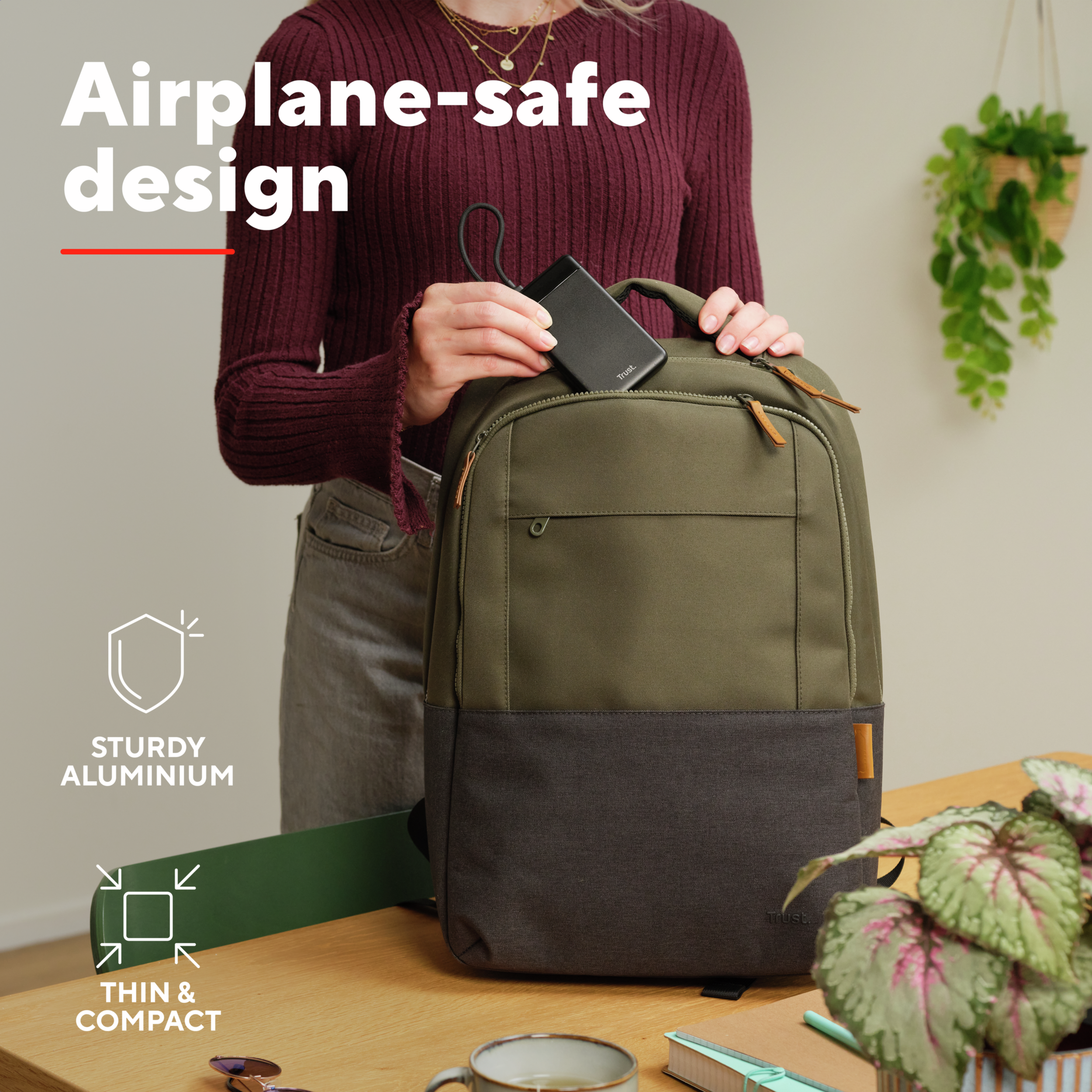 Портативное зарядное устройство power bank Trust Fiera, 10000мА·год, 2хUSB-C, 20W, PD/QC 3.0, Black фото 