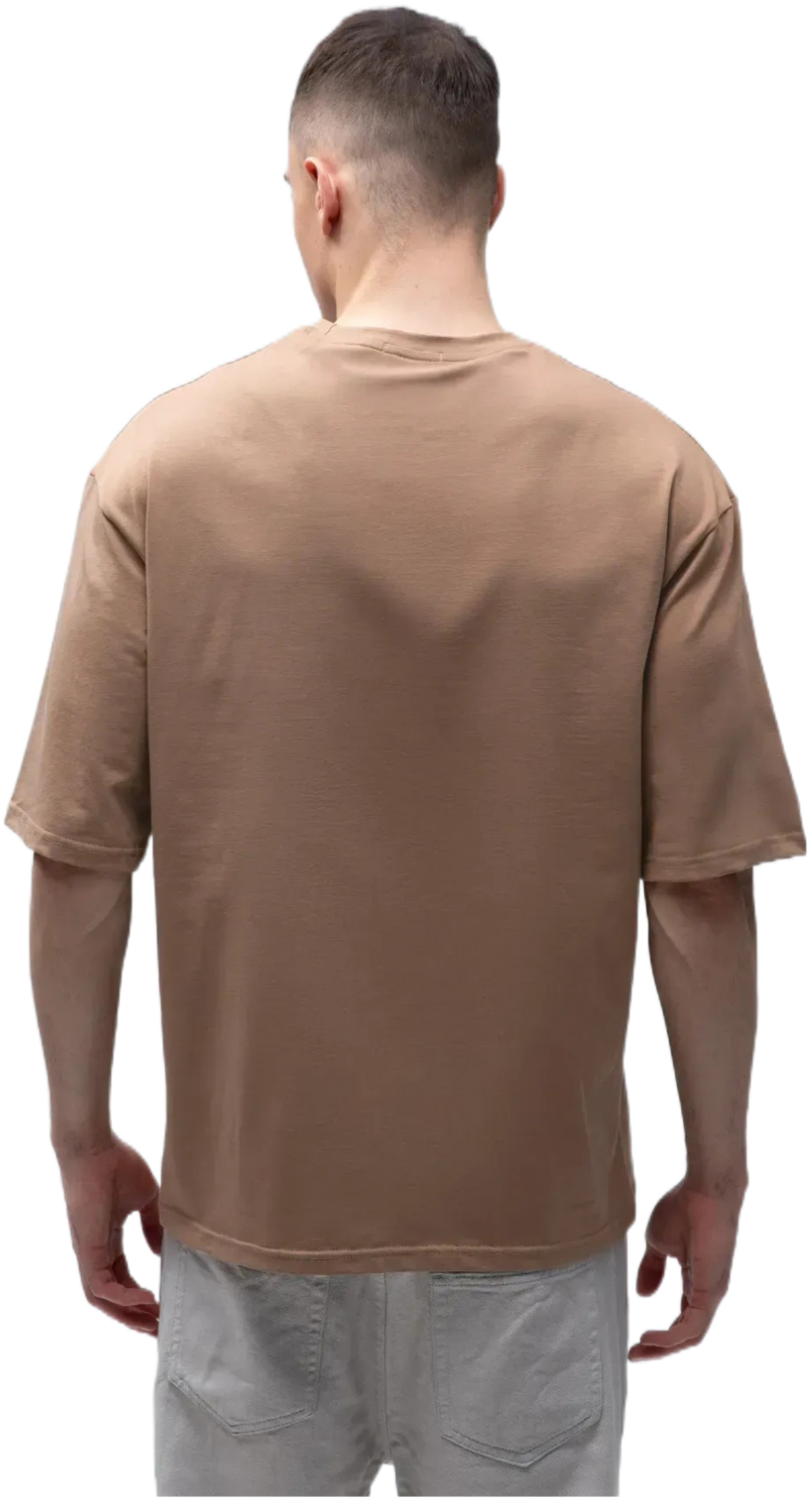 Набір футболок бавовняних чоловічих Ray Oversize U0104M-Cream-Brown S/M 2шт різнокольоровихфото6