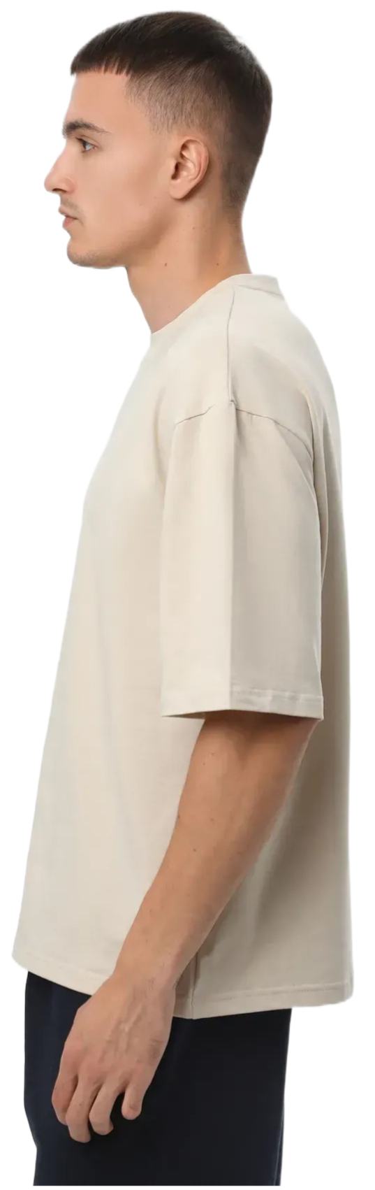 Набір футболок бавовняних чоловічих Ray Oversize U0104M-Cream-Brown S/M 2шт різнокольоровихфото4