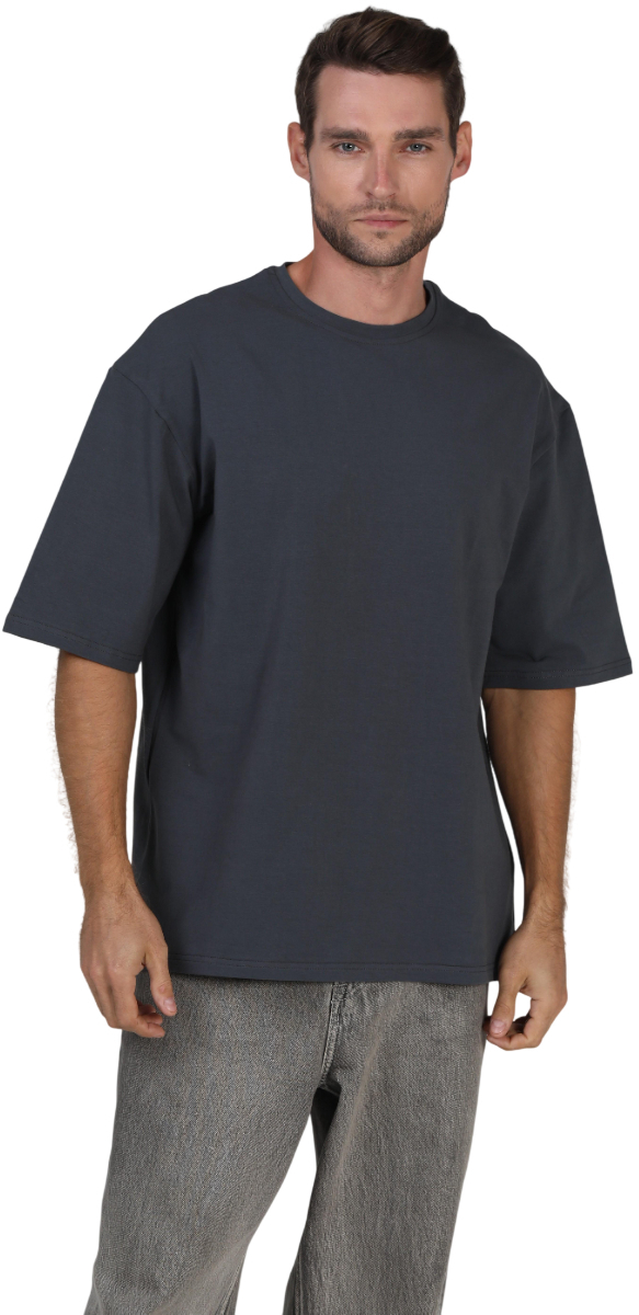 Набор футболок мужских хлопковых Ray Oversize U0104M-Dark Grey-Black S/M 2шт разноцветных фото2