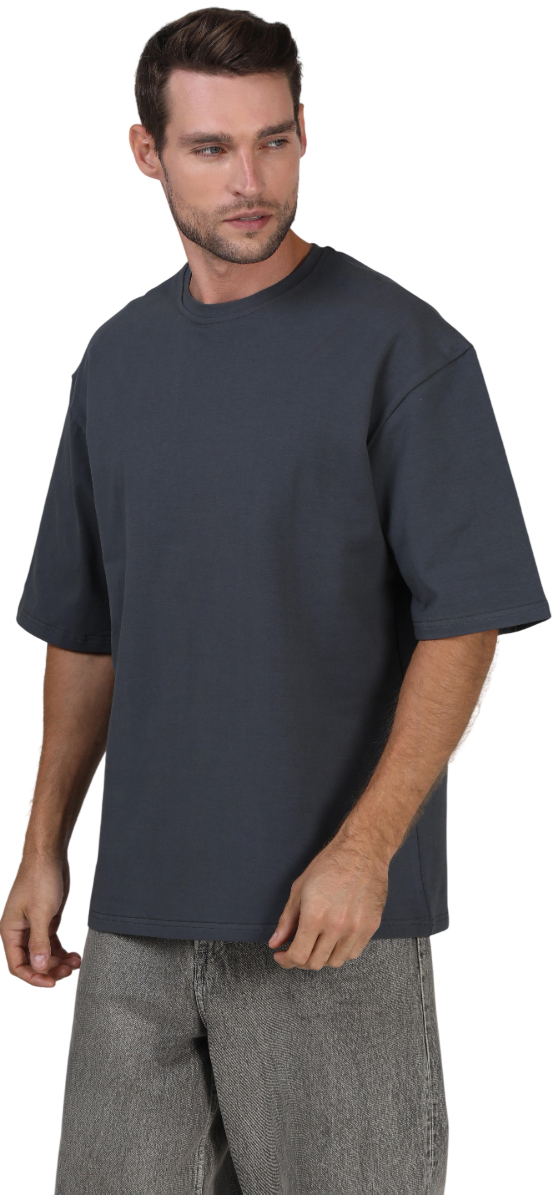 Набор футболок мужских хлопковых Ray Oversize U0104M-Dark Grey-Black S/M 2шт разноцветных фото4