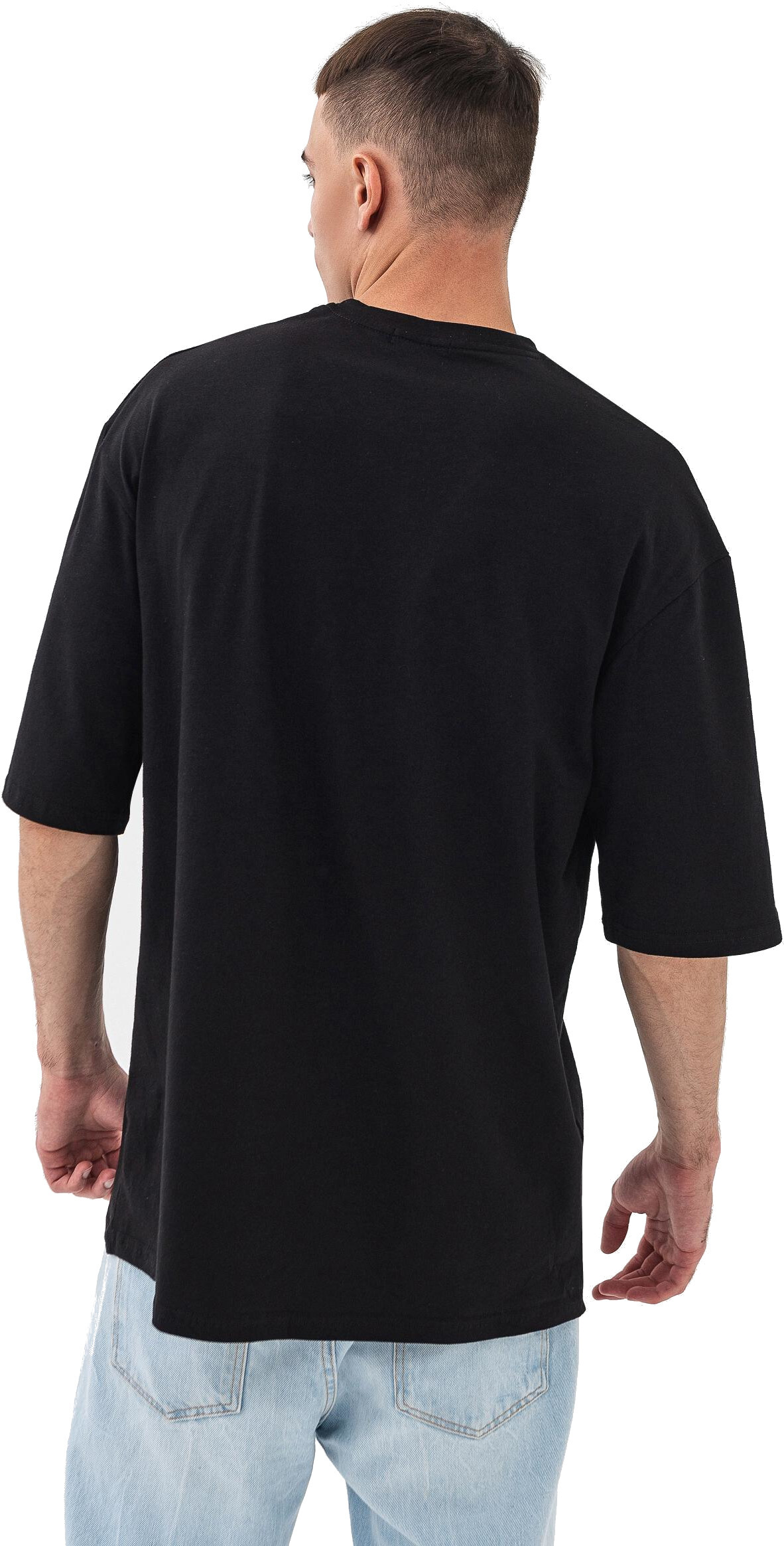 Набор футболок мужских хлопковых Ray Oversize U0104M-Dark Grey-Black S/M 2шт разноцветных фото6