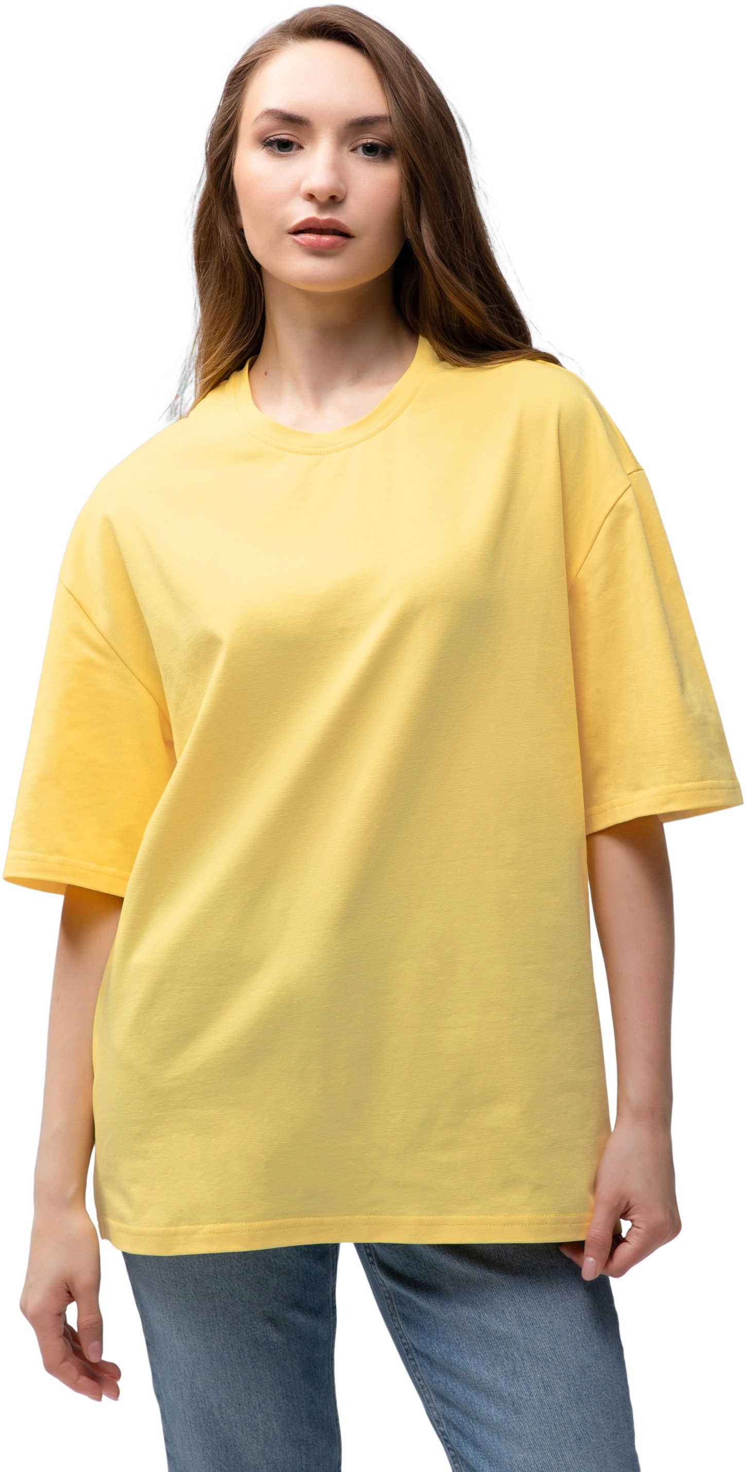 Набор футболок женских хлопковых Ray Oversize U0104W-Grey-Lemon 2XL/3XL 2шт разноцветных фото4