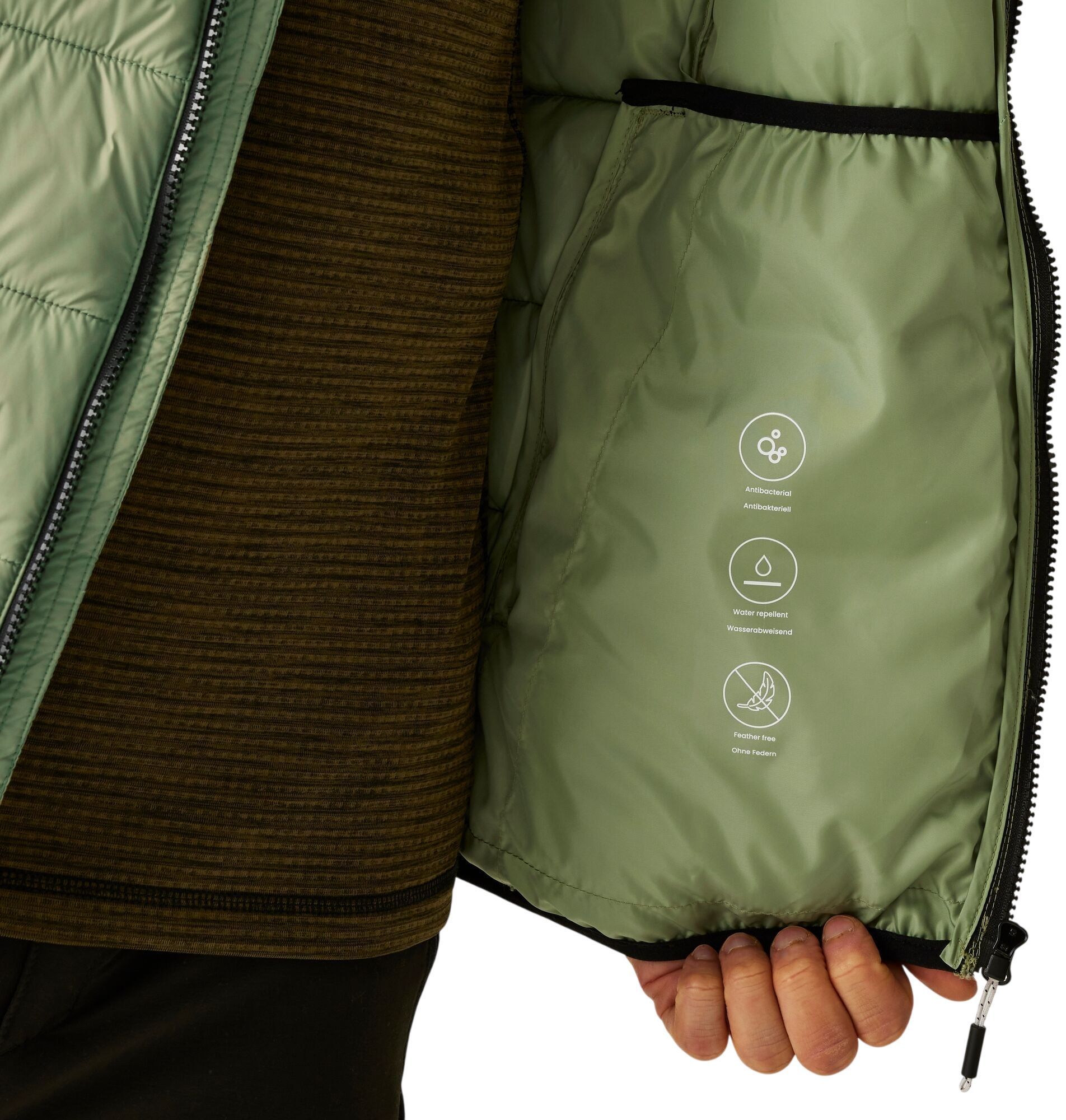 Куртка чоловіча Regatta Dalent RMN 305-ZIK L зелена/чорнафото4