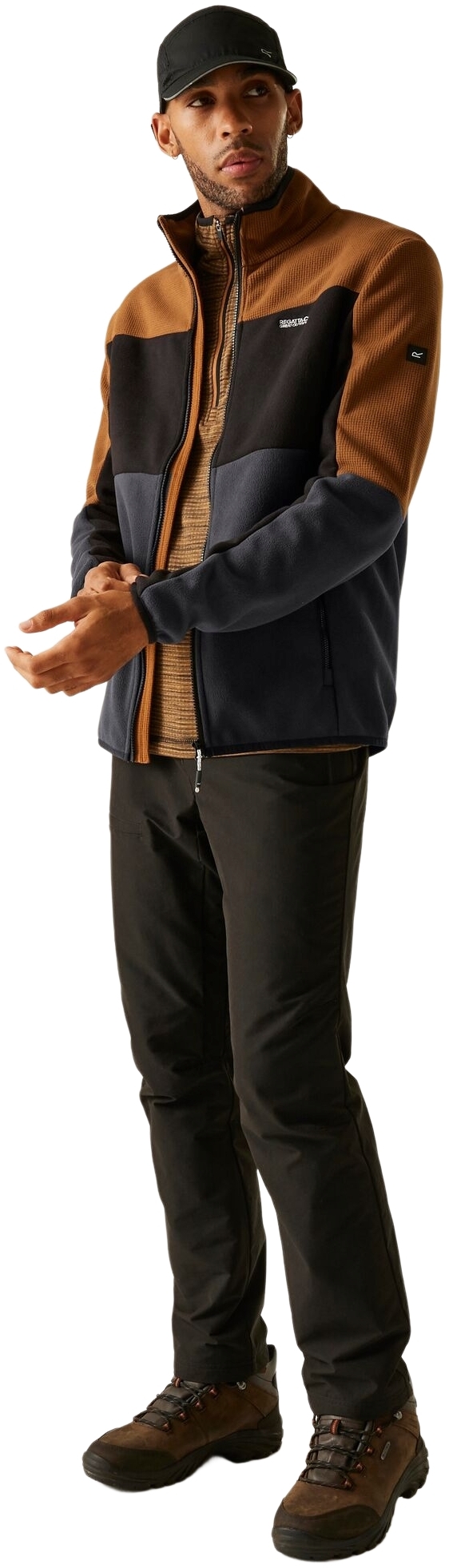 Толстовка чоловіча Regatta Ormont RMA674-ZK3 S коричнева/чорнафото