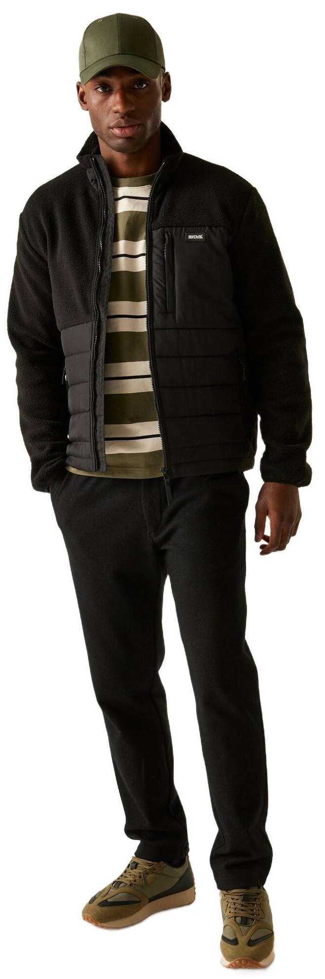 Кофта флисовая мужская Regatta FrankieBorgHybrid RMA663-800 L черная фото 3