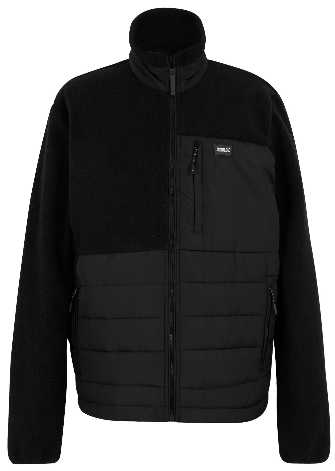 Кофта флисовая мужская Regatta FrankieBorgHybrid RMA663-800 L черная фото 5