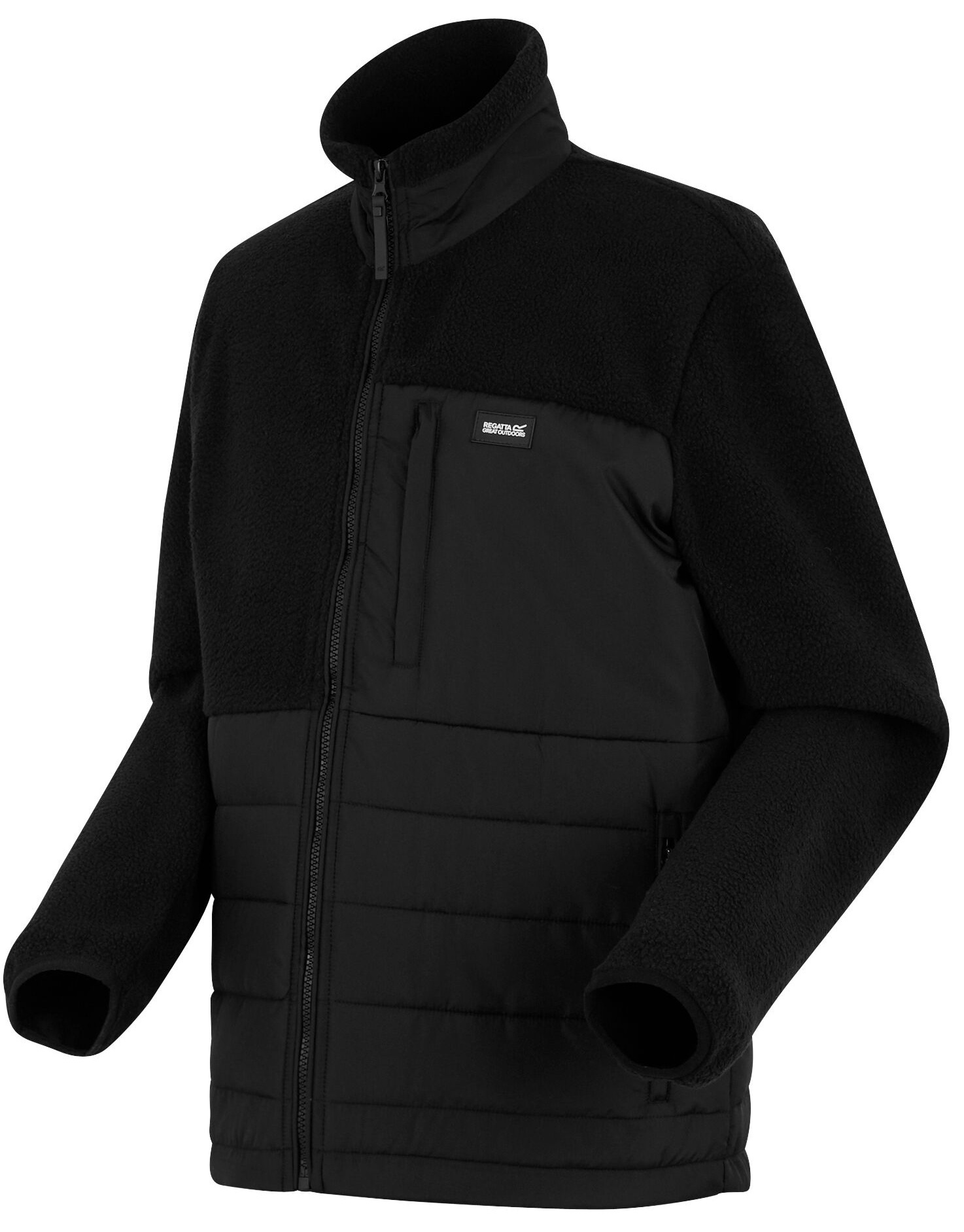 Кофта флисовая мужская Regatta FrankieBorgHybrid RMA663-800 L черная фото 7