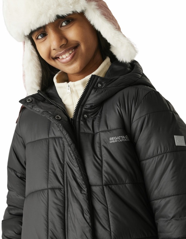Куртка зимняя длинная для девочек Regatta JuniorEmbrie RKN195-800 9-10 черная фото 