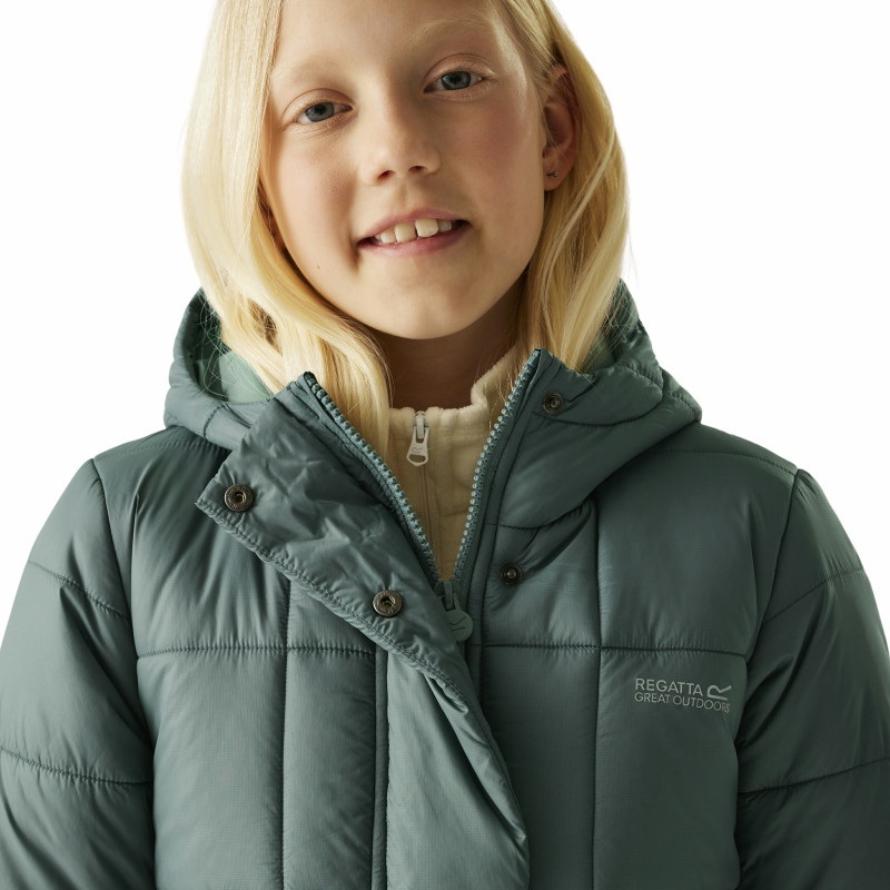 Куртка зимова довга для дівчаток Regatta JuniorEmbrie RKN195-ZM6 11-12 бірюзовафото