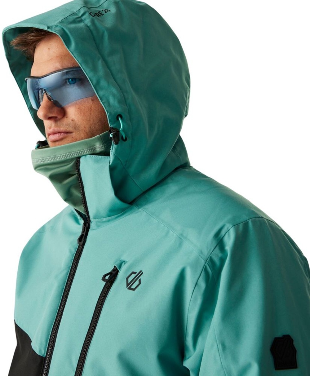 Куртка горнолижна чоловіча Dare2Be HalfpipeIIIJk DMP611-0FF L чорна/бірюзовафото