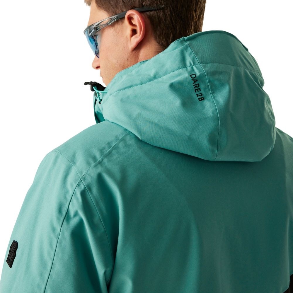 Куртка горнолижна чоловіча Dare2Be HalfpipeIIIJk DMP611-0FF L чорна/бірюзовафото