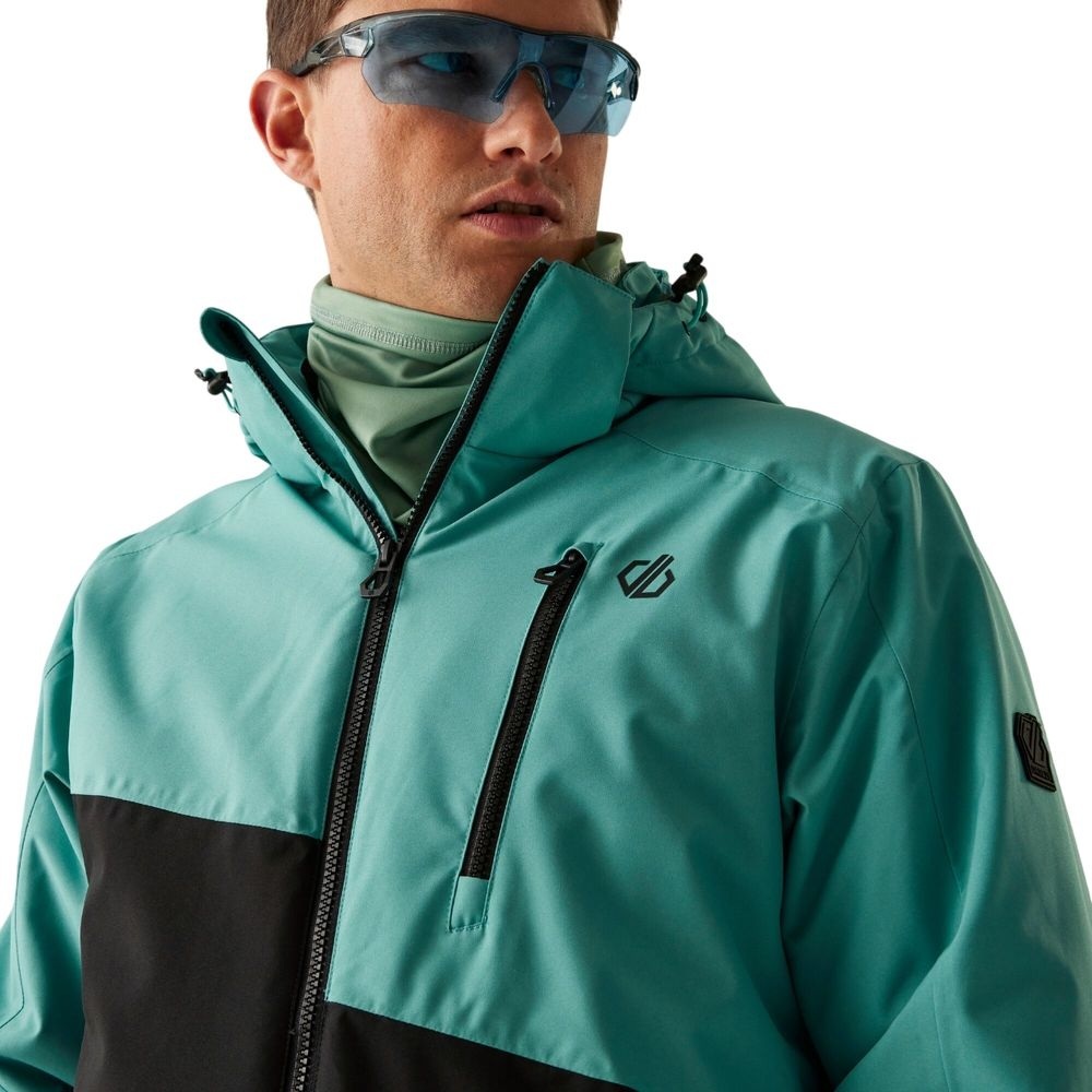 Куртка горнолижна чоловіча Dare2Be HalfpipeIIIJk DMP611-0FF L чорна/бірюзовафото
