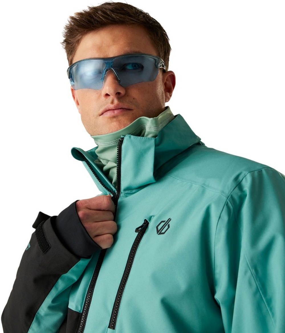 Куртка горнолижна чоловіча Dare2Be HalfpipeIIIJk DMP611-0FF L чорна/бірюзовафото