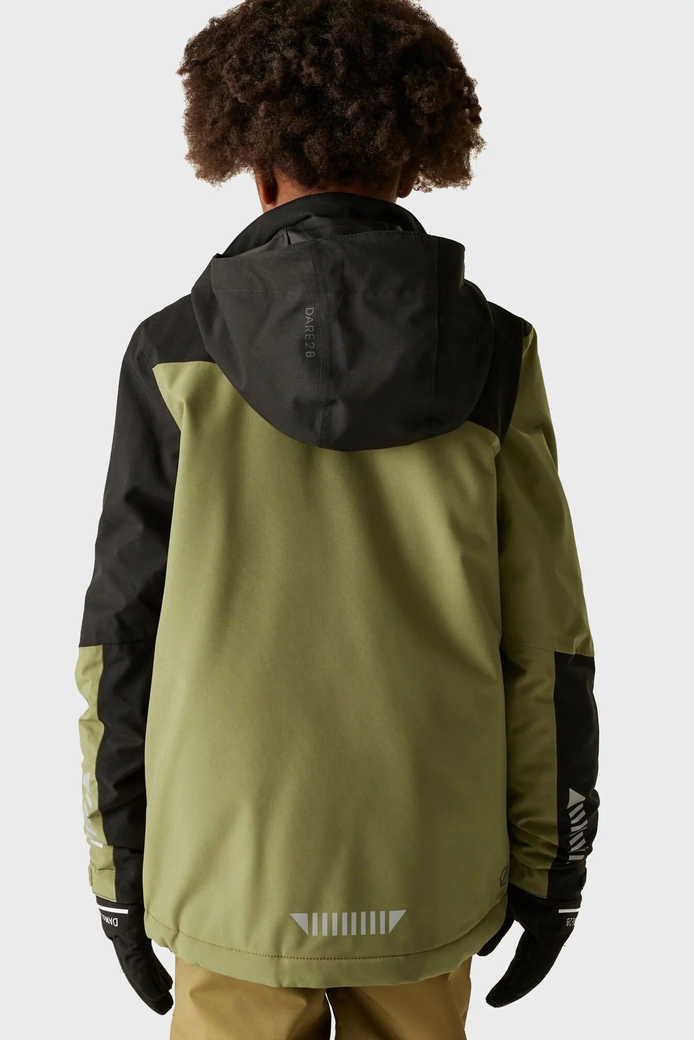 Куртка гірськолижна дитяча Dare2b Ripper Jacket DKP572-0EK 7-8 чорна/хакі фото3