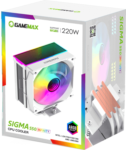 Процесорний кулер GAMEMAX Sigma 550 Infinity White (Sigma 550 Infinity WH) фото10