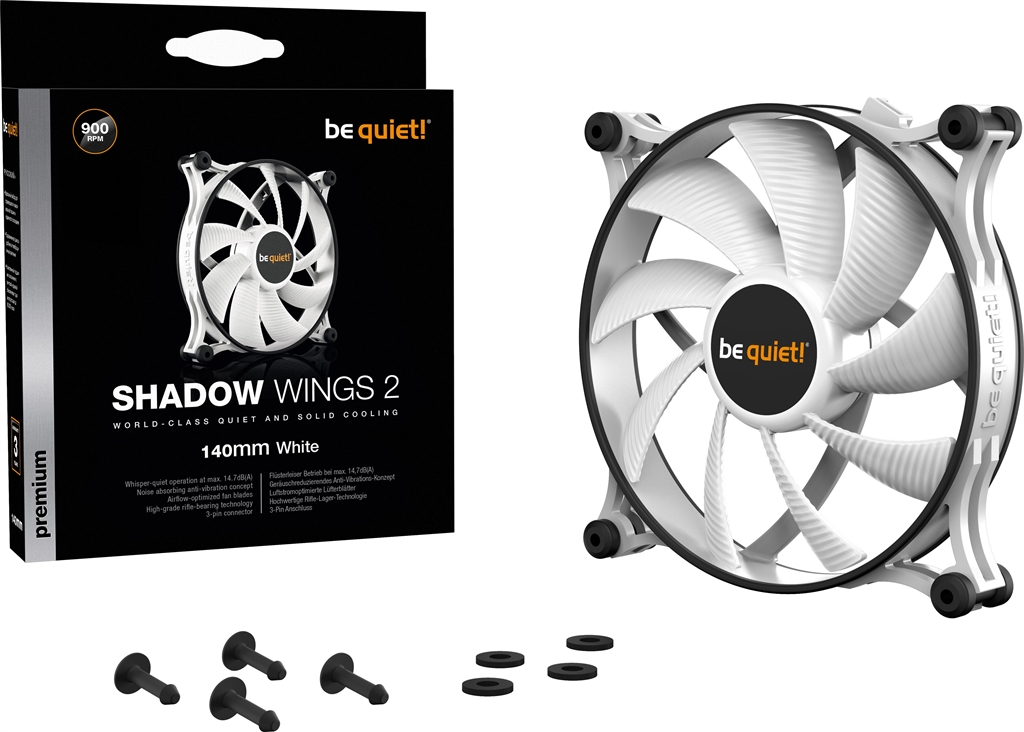 Корпусний вентилятор Be quiet! SHADOW WINGS 2 White (BL090) фото5