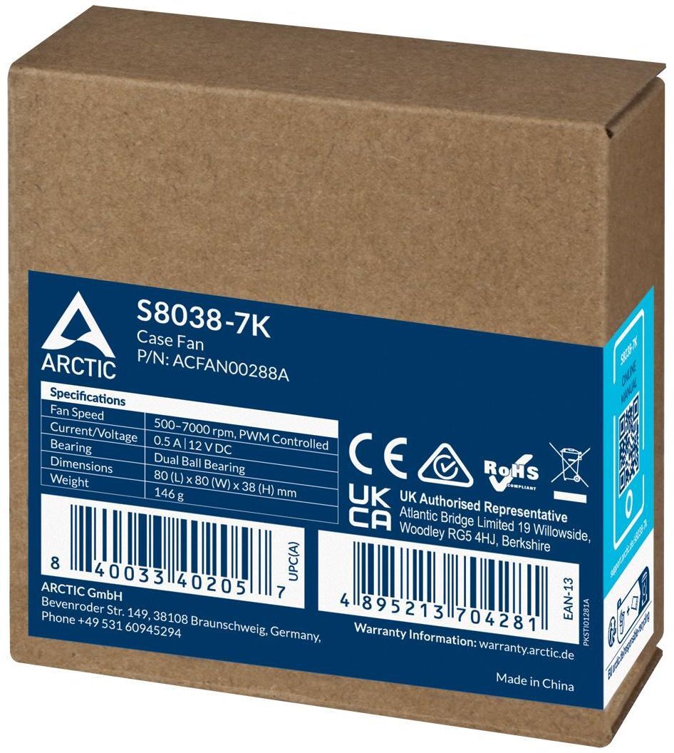 Корпусный вентилятор Arctic S8038-7K (ACFAN00288A) фото 6