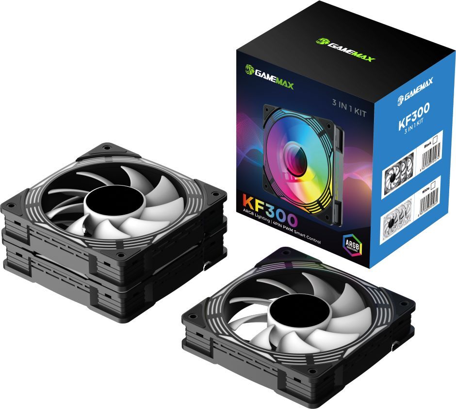 Комплект корпусных вентиляторов GAMEMAX KF300 Black (KF300 BK) фото8