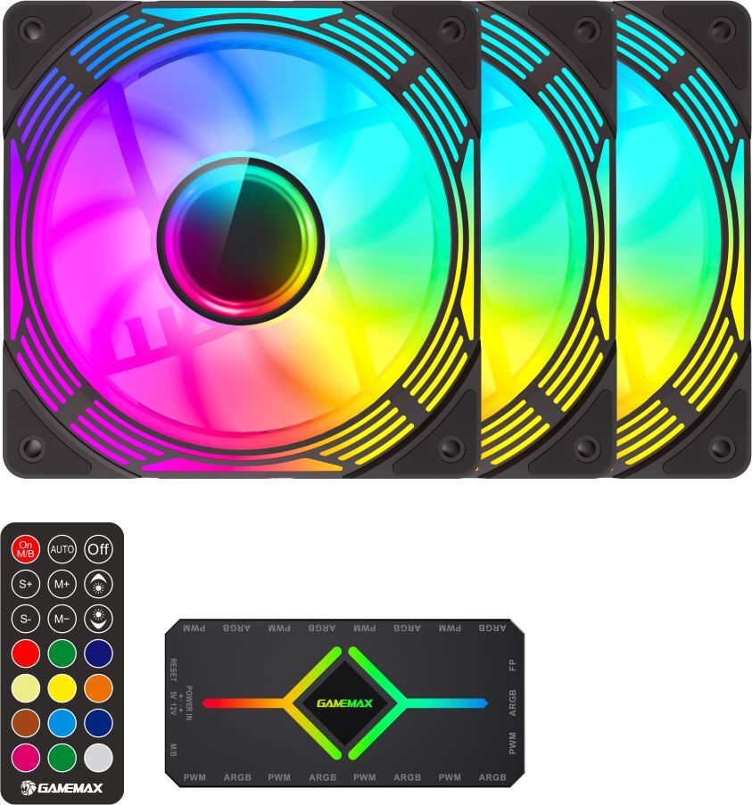 Комплект корпусных вентиляторов GAMEMAX KF300 Black (KF300 BK) фото6