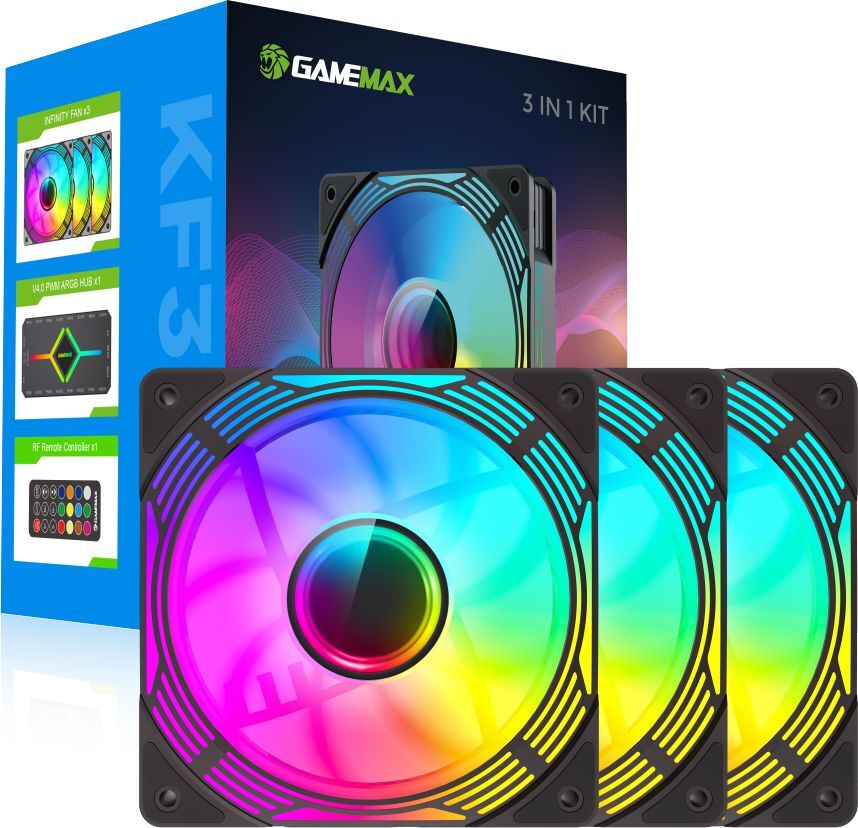 Комплект корпусных вентиляторов GAMEMAX KF300 Black (KF300 BK) фото7