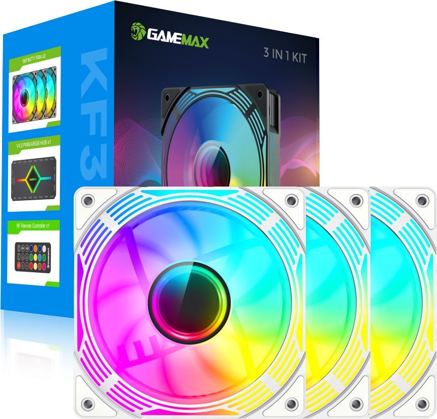 Комплект корпусных вентиляторов GAMEMAX KF300 White (KF300 WH) фото7