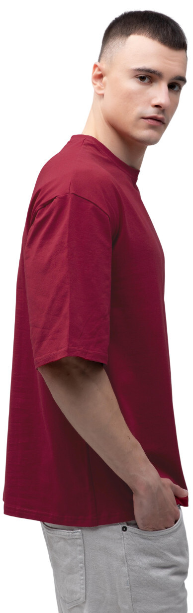 Футболка мужская хлопковая Ray U0104M-Burgundy S/M бордовая фото 3