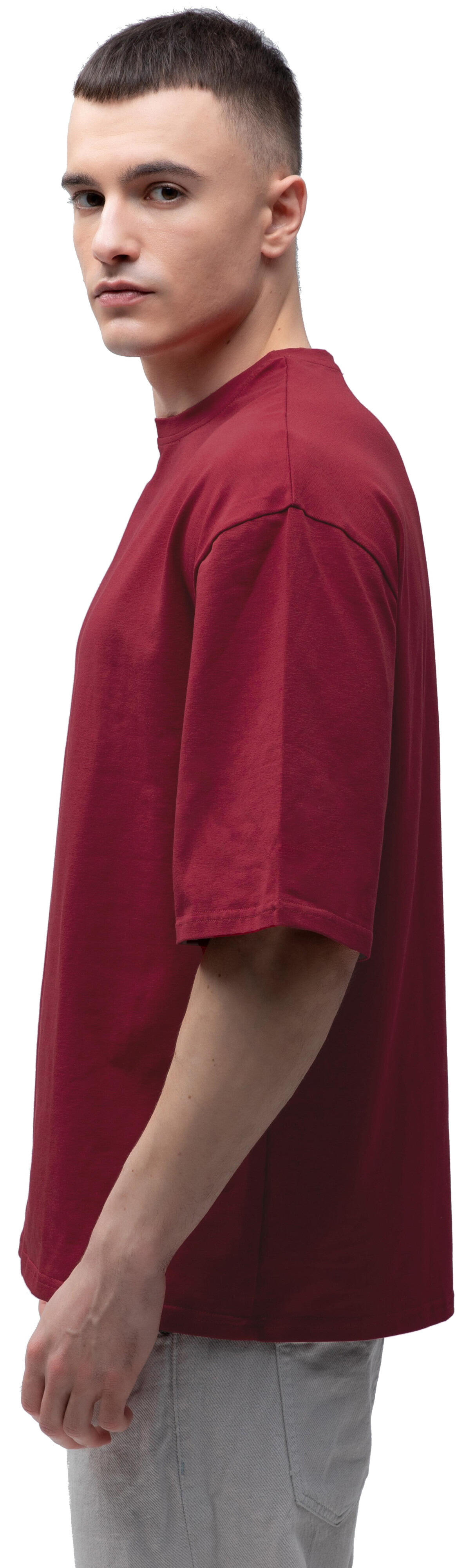 Футболка мужская хлопковая Ray U0104M-Burgundy L/XL бордовая фото 4