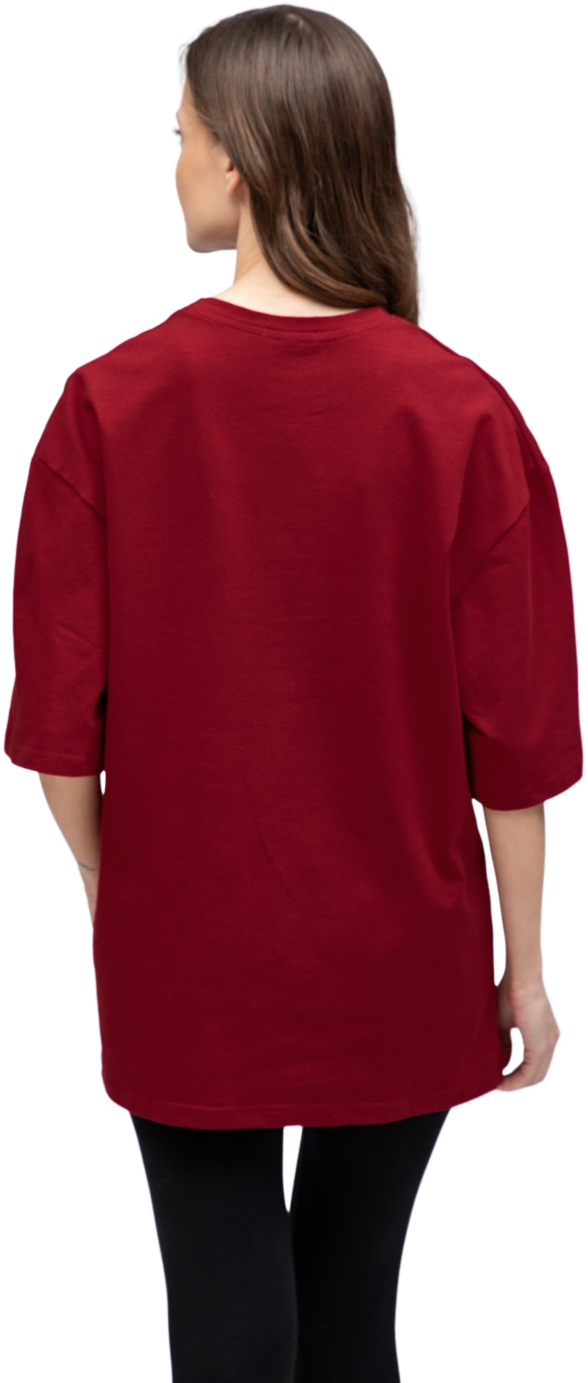 Футболка женская хлопковая Ray U0104W-Burgundy 2XL/3XL бордовая фото 2