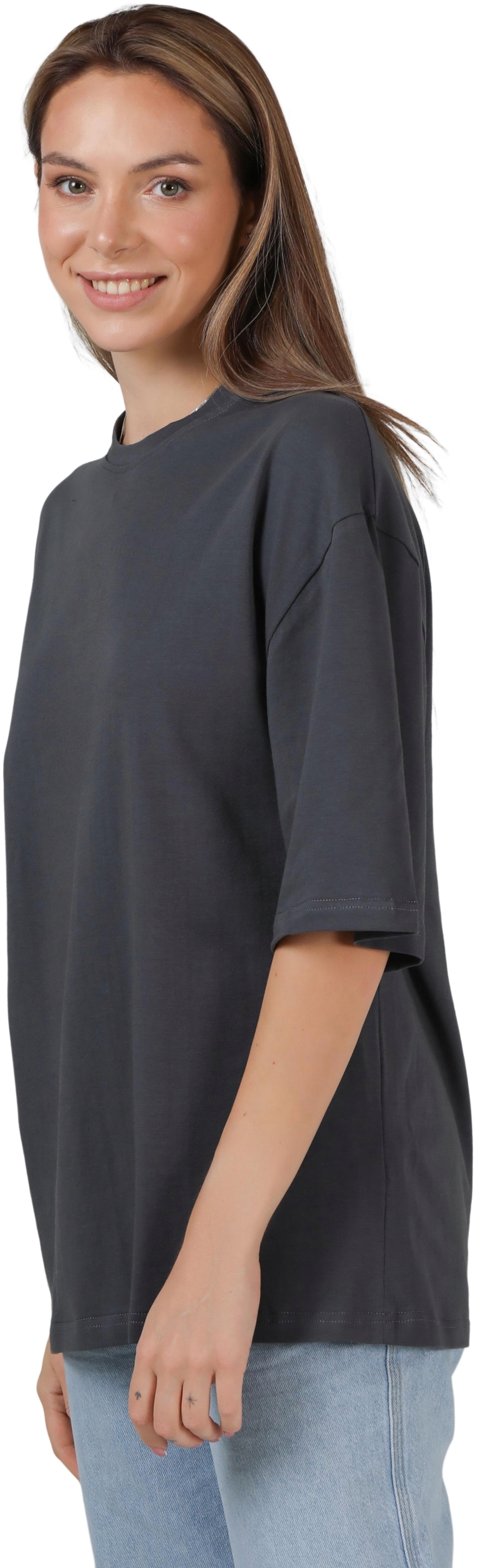 Футболка женская хлопковая Ray U0104W-Dark Grey L/XL темно-серая фото 4