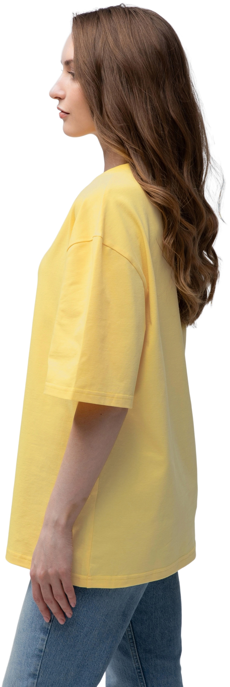 Футболка жіноча бавовняна Ray Oversize U0104W-Lemon 2XL/3XL лимоннафото3