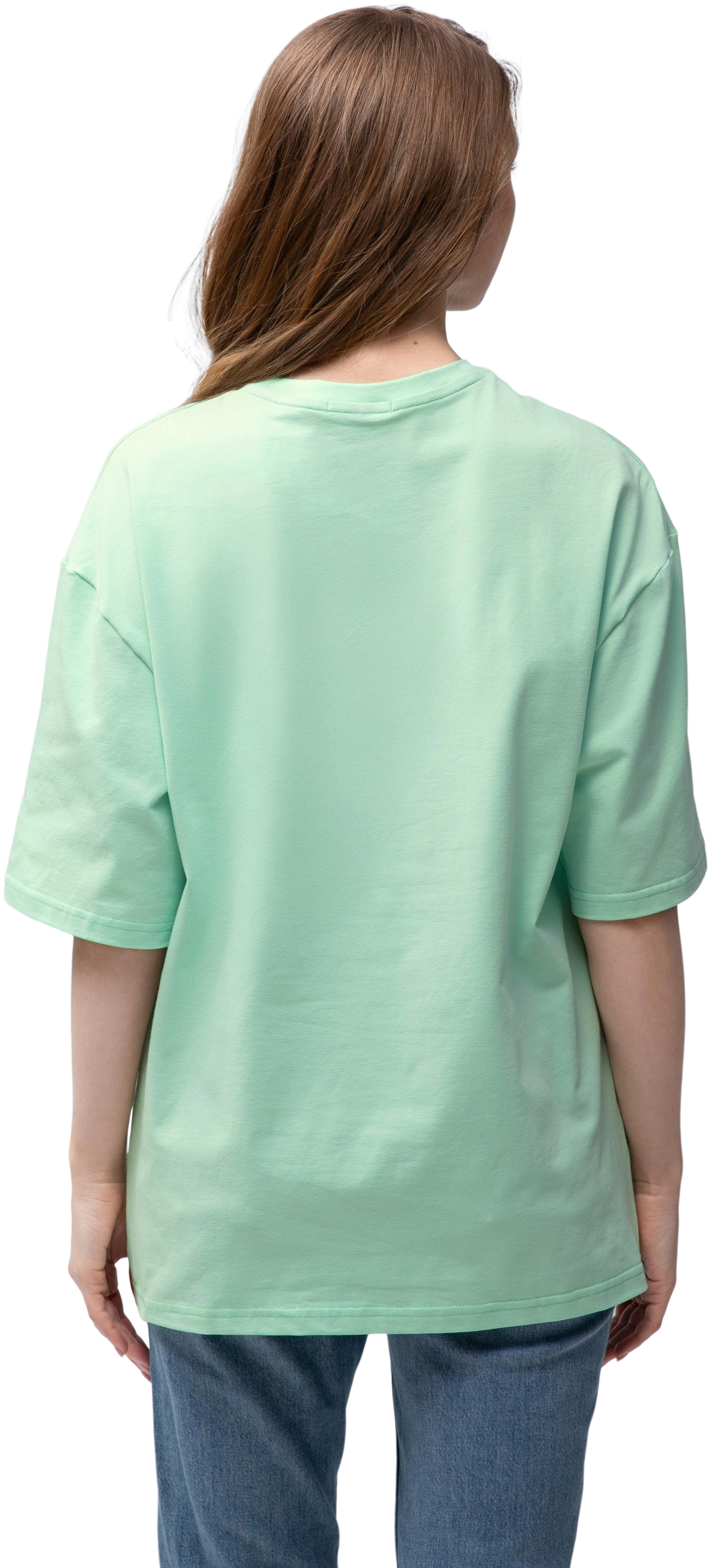 Футболка жіноча бавовняна Ray Oversize U0104W-Light green S/M світло-зеленафото2