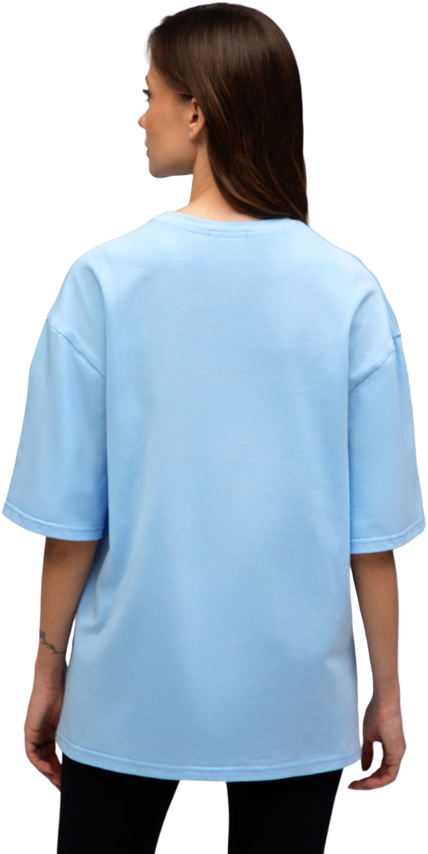 Футболка женская хлопковая Ray U0104W-Sky Blue 2XL/3XL голубая фото 2