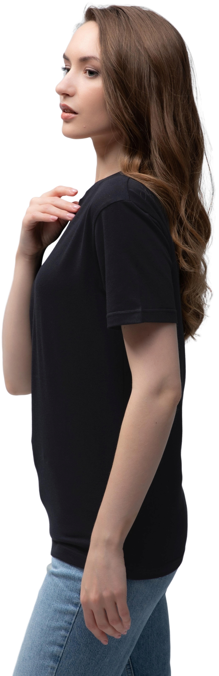 Футболка женская хлопковая Ray Рremium Fit U0102W-Black XS черная фото 3