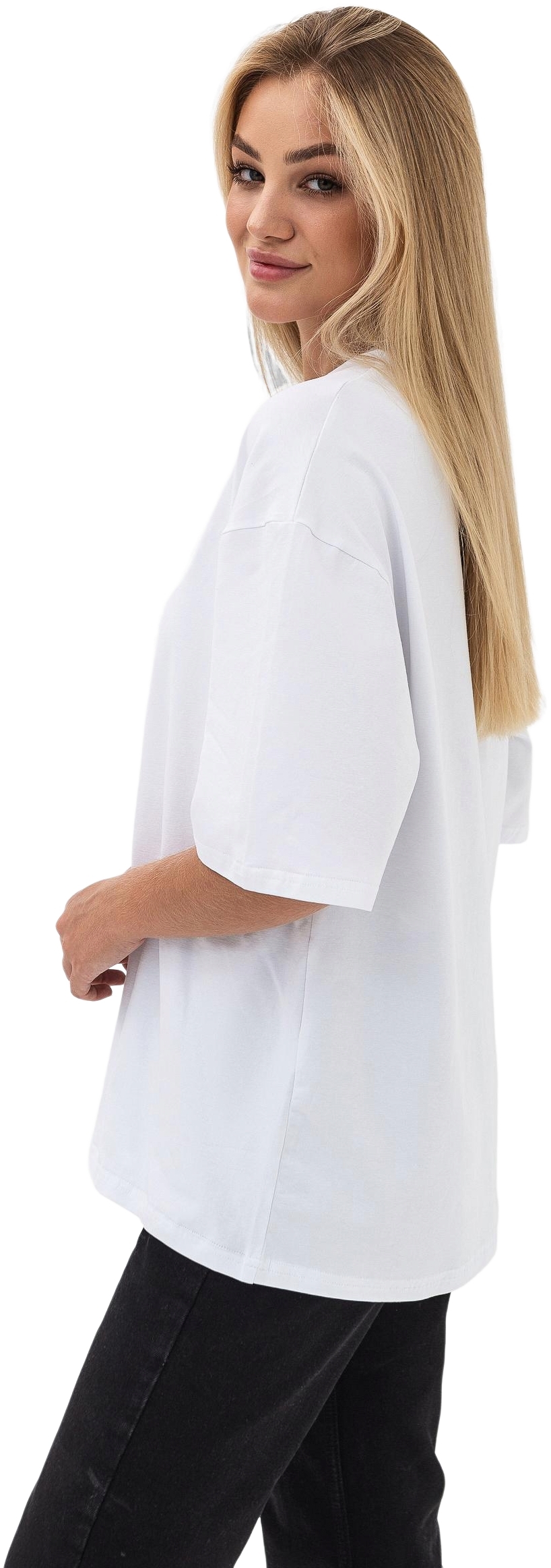 Футболка женская хлопковая Ray U0104W-White 2XL/3XL белая фото 3