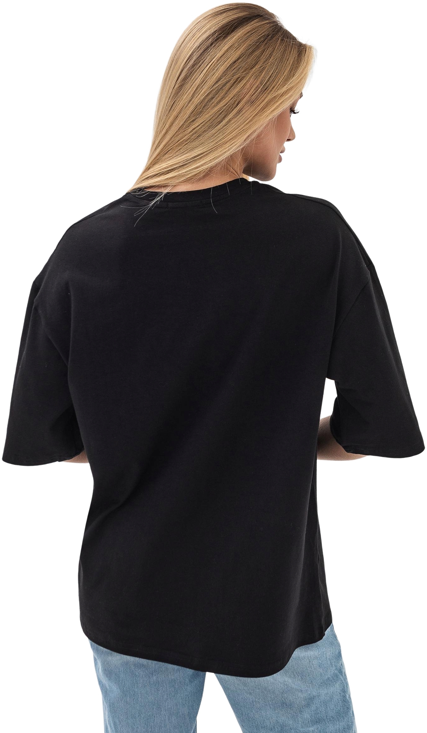 Футболка женская хлопковая Ray U0104W-Black S/M черная фото 2