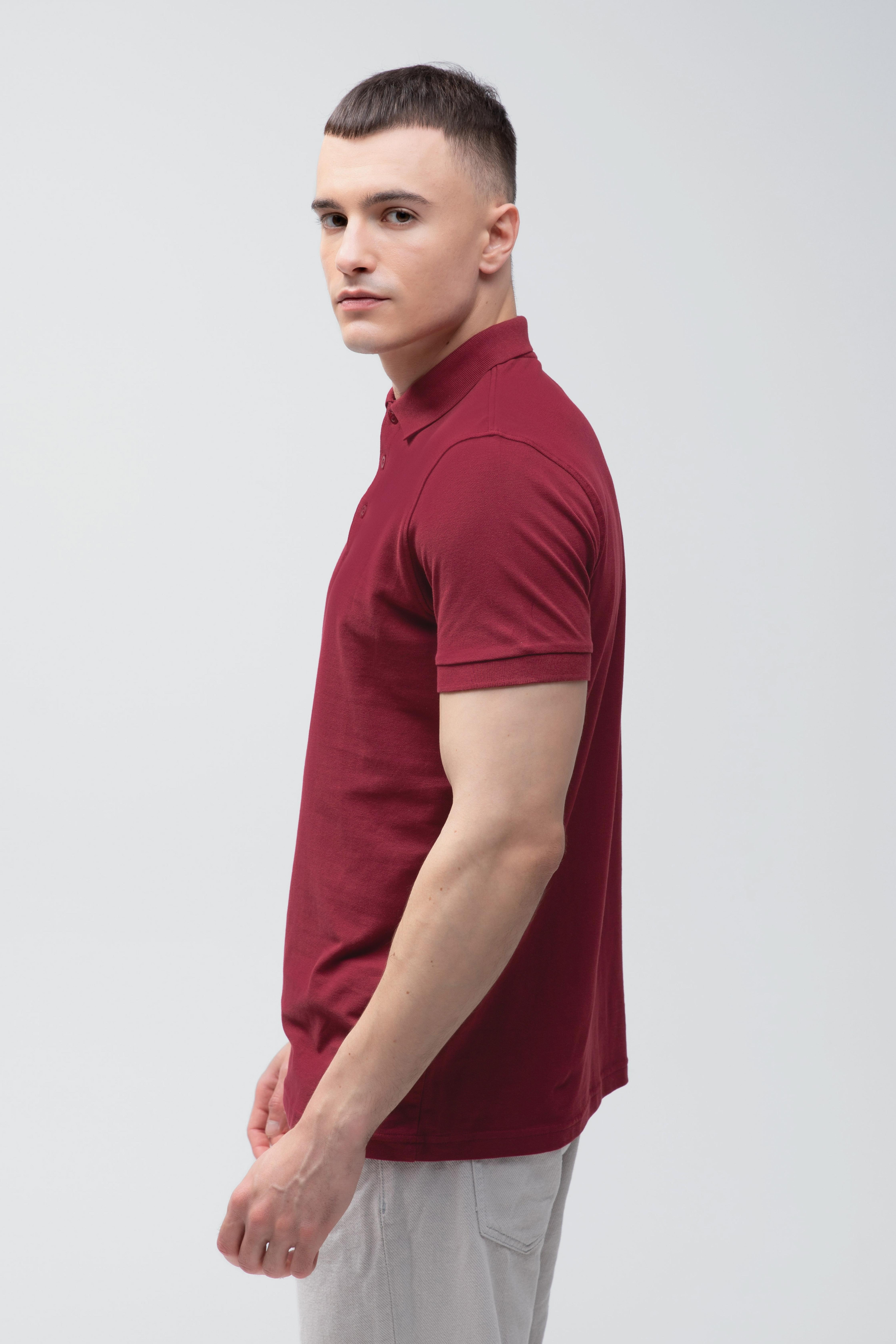 Поло чоловіче бавовняне Stedman Lux ST9060-BOD S бордовефото4