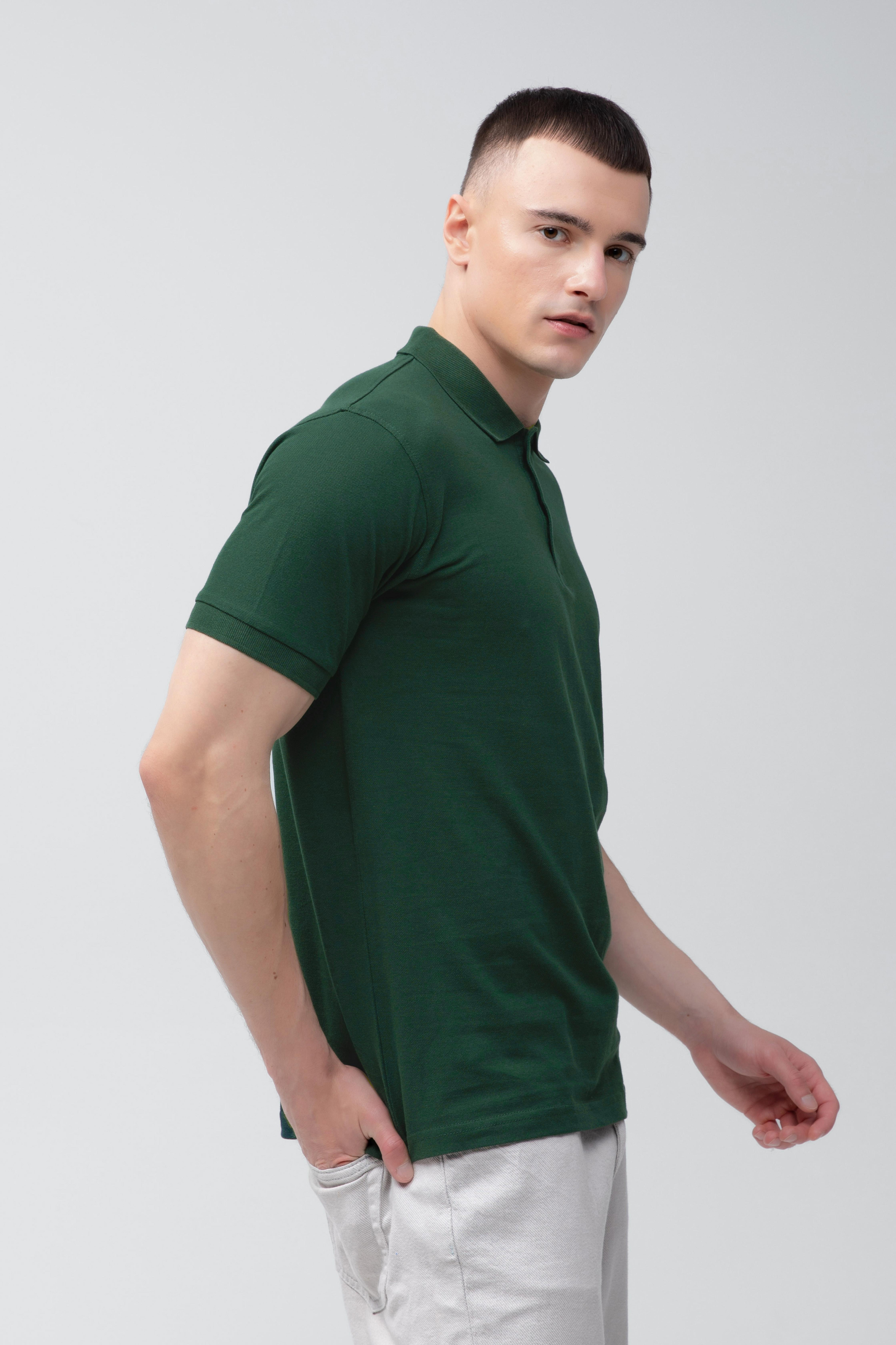 Поло чоловіче бавовняне Stedman Lux ST9060-BOG L темно-зеленефото4