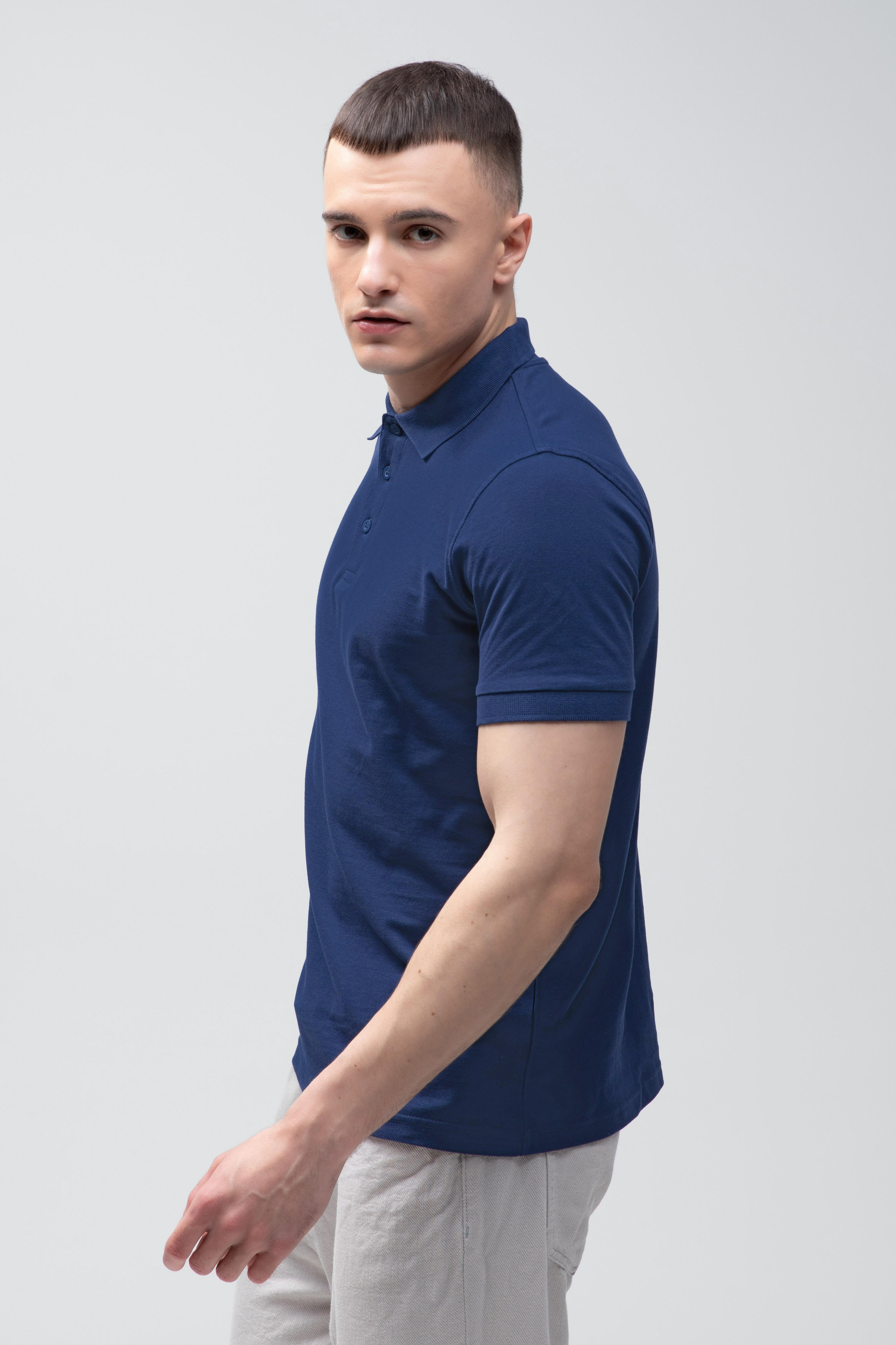 Поло чоловіче бавовняне Stedman Lux ST9060-NAV S темно-синєфото3