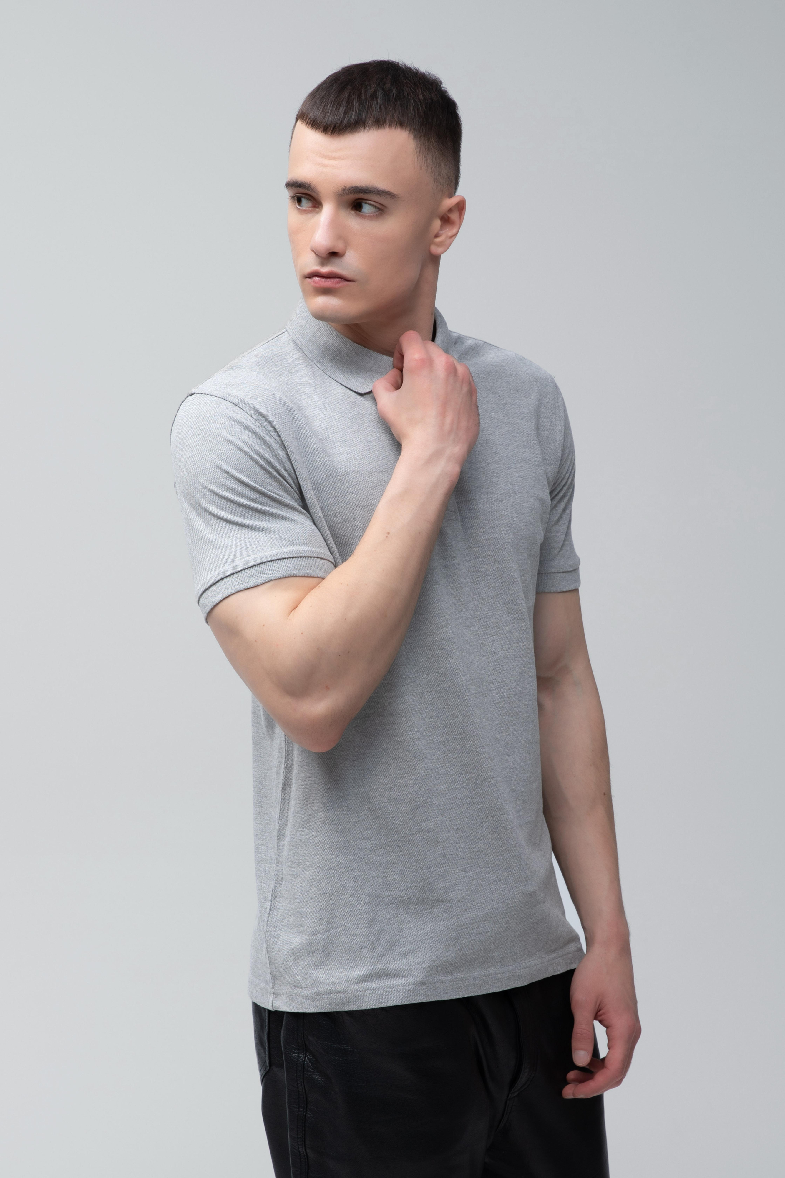 Поло чоловіче бавовняне Stedman ST9060-GYH 3XL сірий меланжфото3