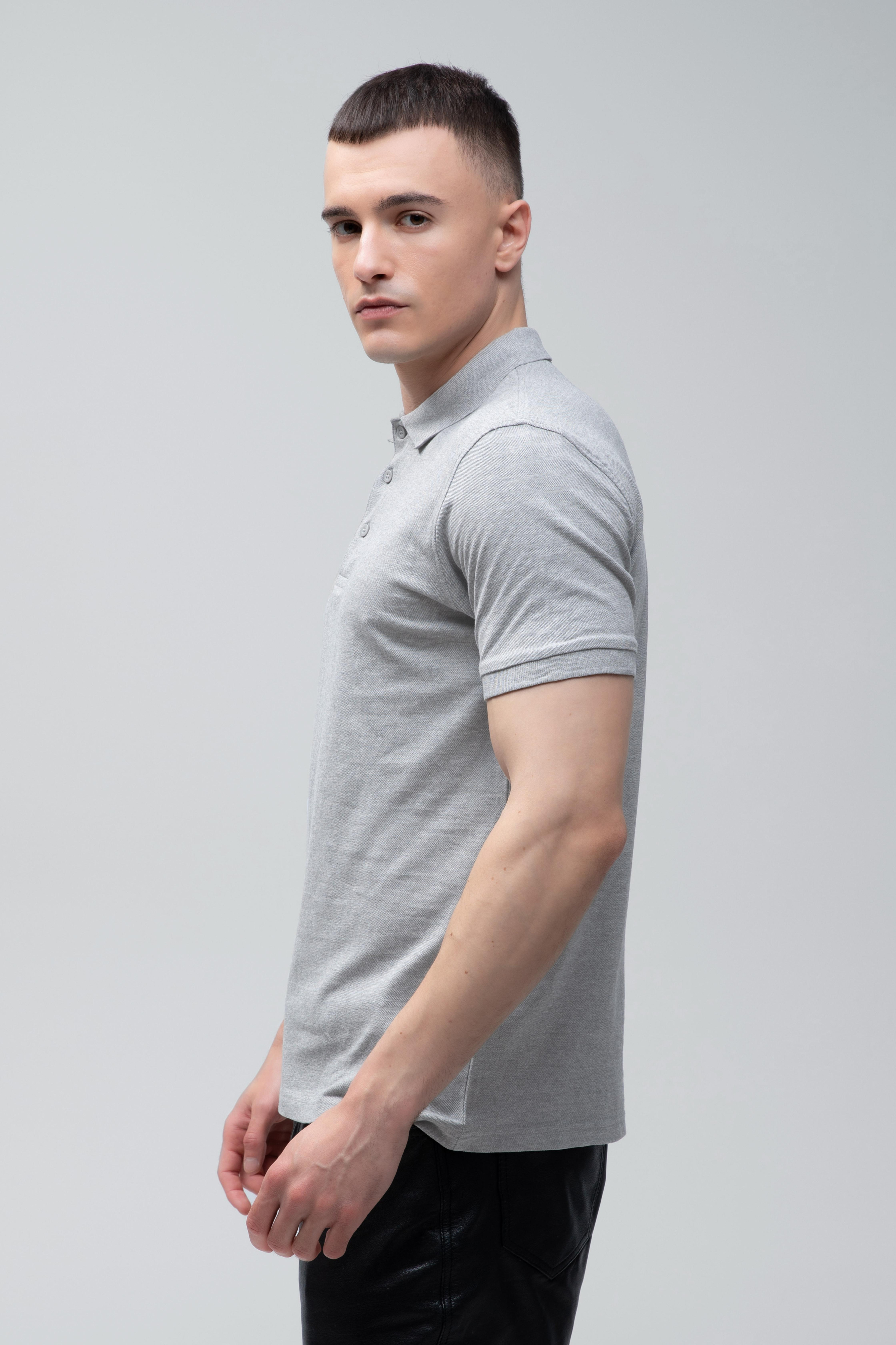 Поло чоловіче бавовняне Stedman ST9060-GYH M сірий меланжфото4